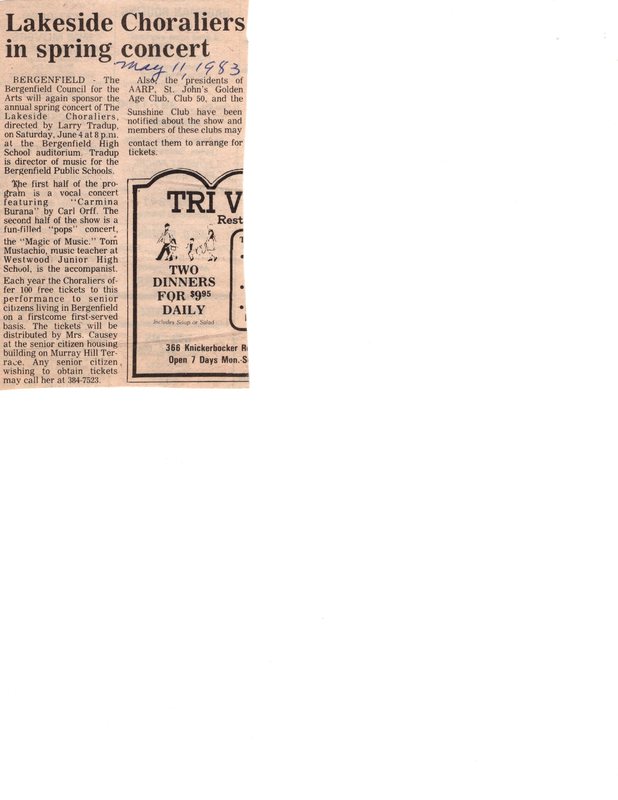 Lakeside Choraliers in Spring Concert newspaper clipping May 11 1983.jpg