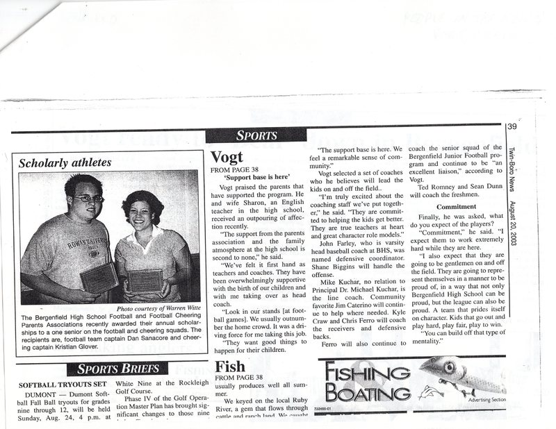 Vogt Craig Vogt ready to Bear down in Bergenfield twin boro news August 20 2003 2.jpg