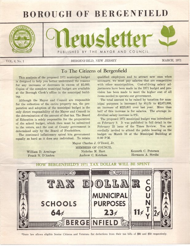 Bergenfield Newsletter Vol.6 No.1 March 1971 1.jpg
