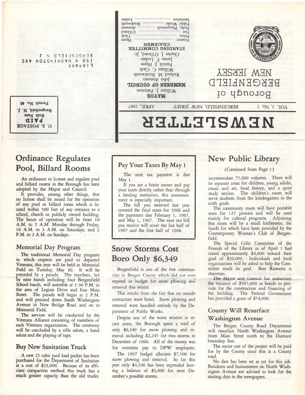 Bergenfield Newsletter Vol.2 No.2 April 1967 4.jpg