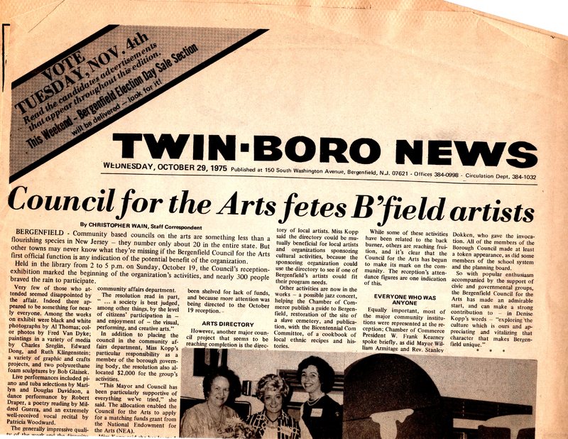 Council for the arts newspaper clipping Oct 29 1975 P1 top.jpg
