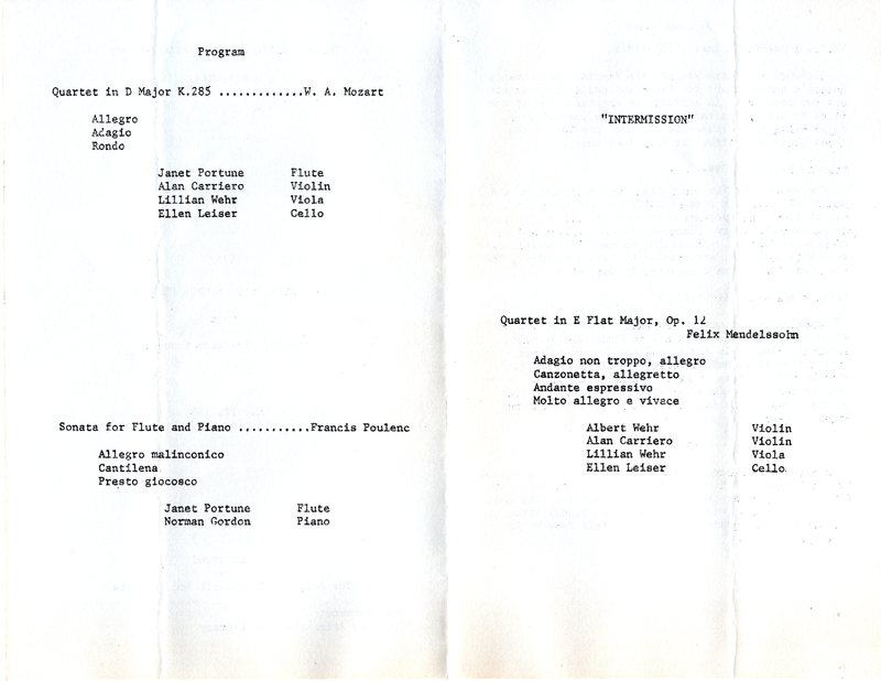 Program for the Bergenfield Chamber Players Concert at the Bergenfield Public Library May 17 1981 Pages 2 & 3.jpg
