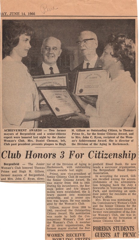 Club Honors 3 For Citizenship newspaper clipping June 14 1966.jpg