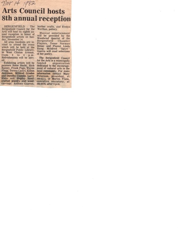 Art Councill Hosts 8th Annual Reception newspaper clipping Nov 14 1982.jpg