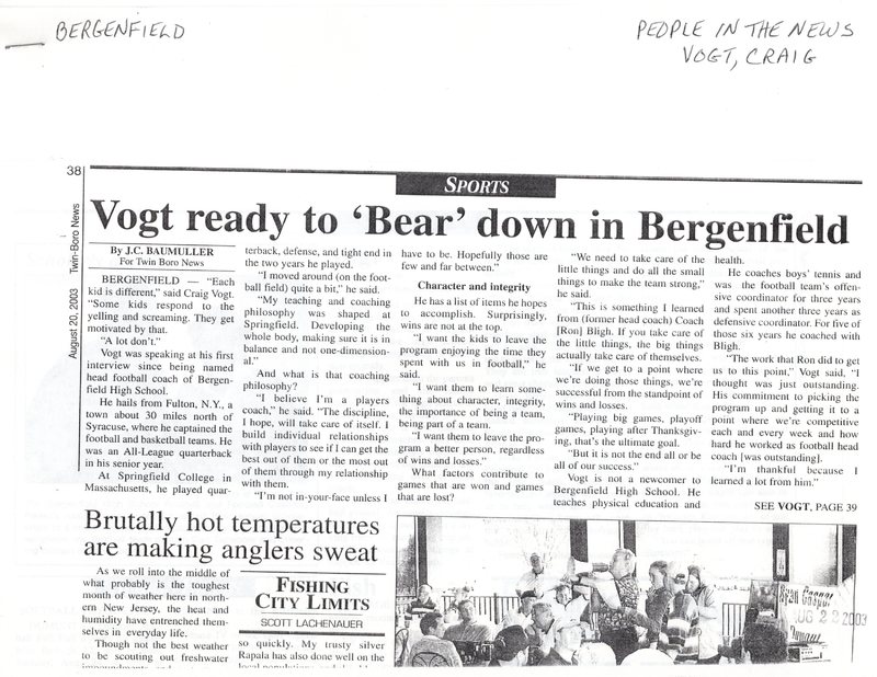Vogt Craig Vogt ready to Bear down in Bergenfield twin boro news August 20 2003 1.jpg