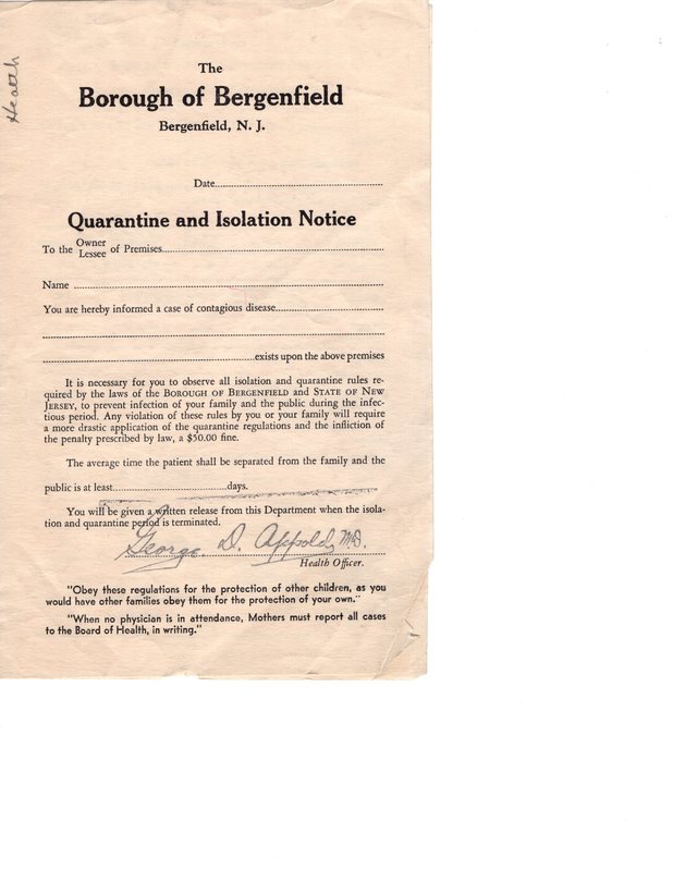 The Borough of Bergenfield Quarantine and Isolation Notice undated 1.jpg