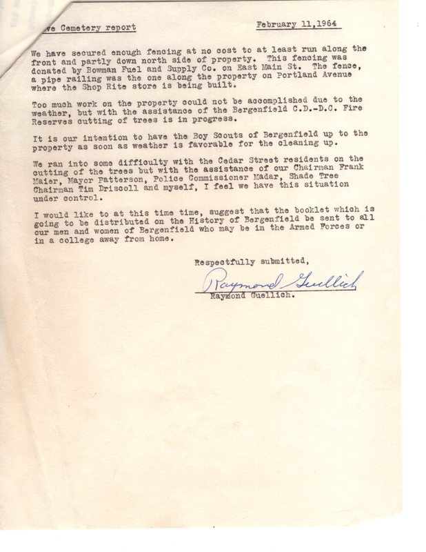 Announcement of preparation for restoration of slave cemetery authored by Raymond Guellich February 11 1964 2.jpg