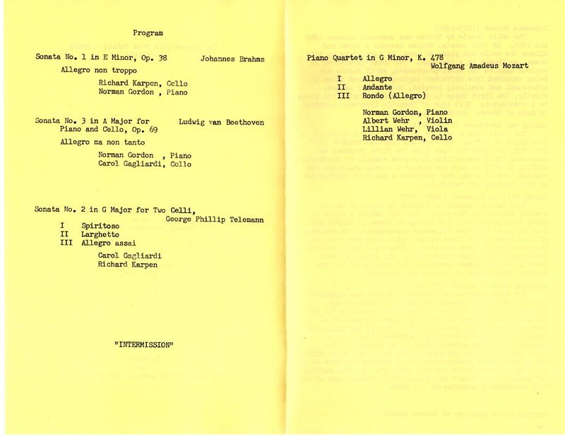 Program for the Bergenfield Chamber Players Concert at the Bergenfield Public Library December 4 1983 Pages 2 & 3.jpg