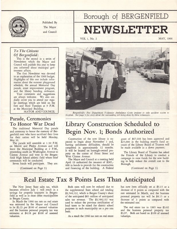 Bergenfield Newsletter Vol.1 No.2 May 1966 1.jpg