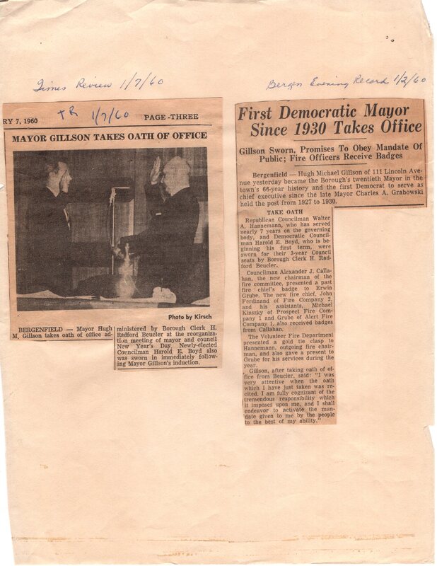 Mayor Gillson Takes Oath of Office Times Review newspaper clipping Jan 7 1960.jpg