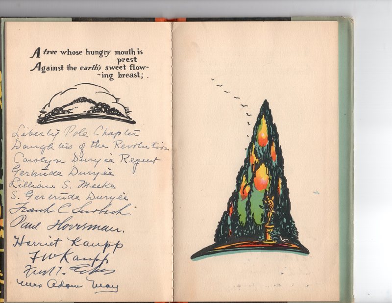 Hardcover copy of Trees by Joyce Kilmer inscription commemorating the George Washington Bicentennial Tree Planting Celebration Feb 22 1932 7.jpg