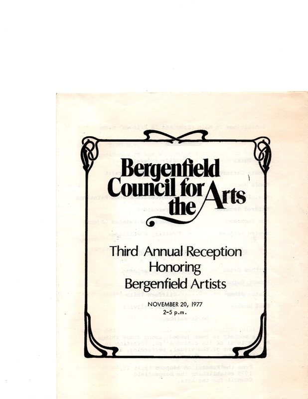 Third Annual Reception Honoring Bergenfield Artists, Nov. 20, 1977 P1.jpg