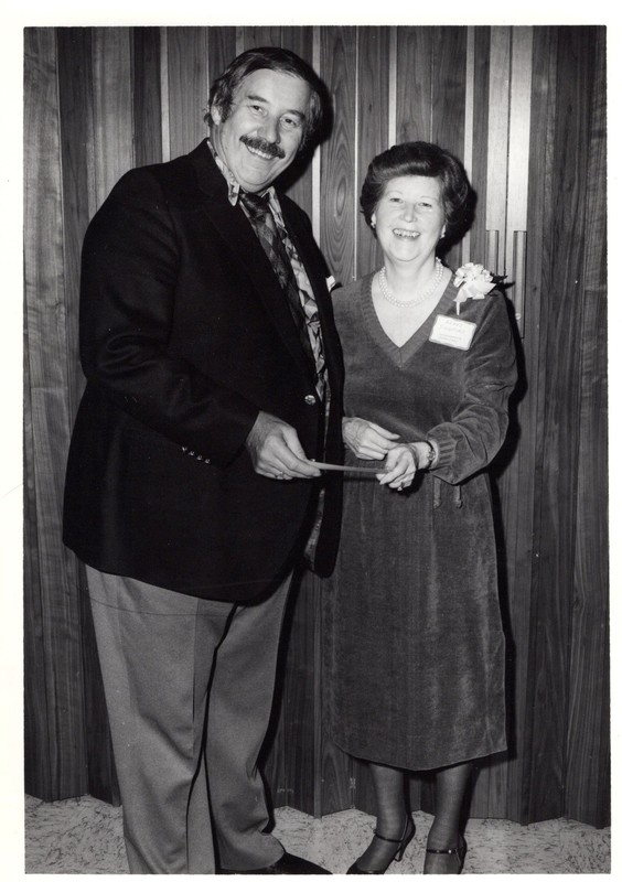 1 black and white photograph Agnes Shapiro standing with unnamed man undated.jpg