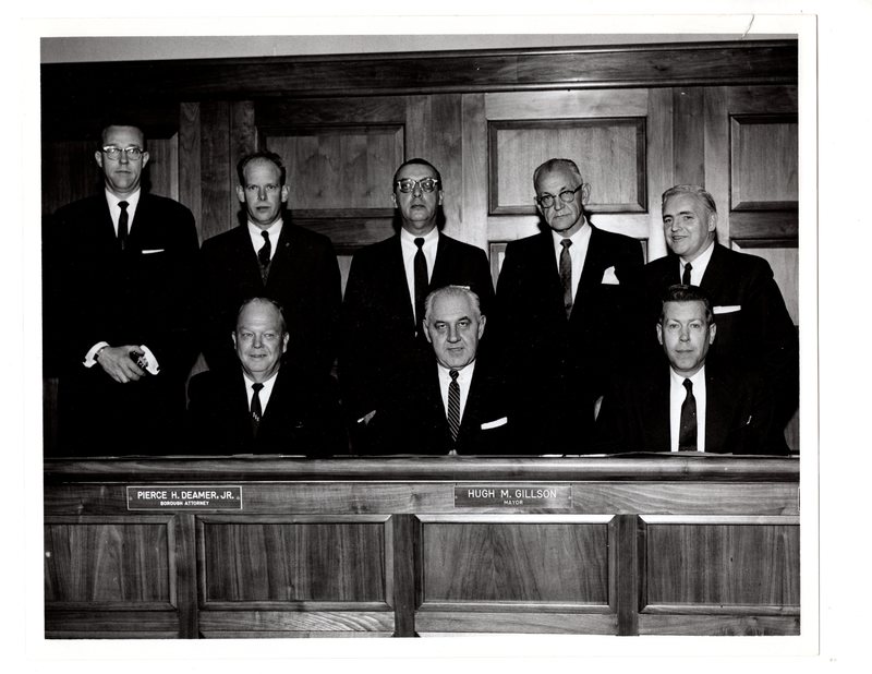 1 black and white photograph 8x10 Mayor and council pcitured Councilman William J. Patternson Mayor Hugh M Gillson Borough Clerk H. Radford Beucler etc. 1961 2 of 3.jpg