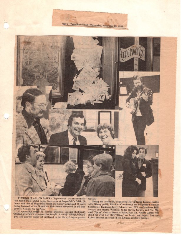 Putting it All on Paper photos and captions of paperwork exhibition Twin Boro News Nov 29 1978.jpg