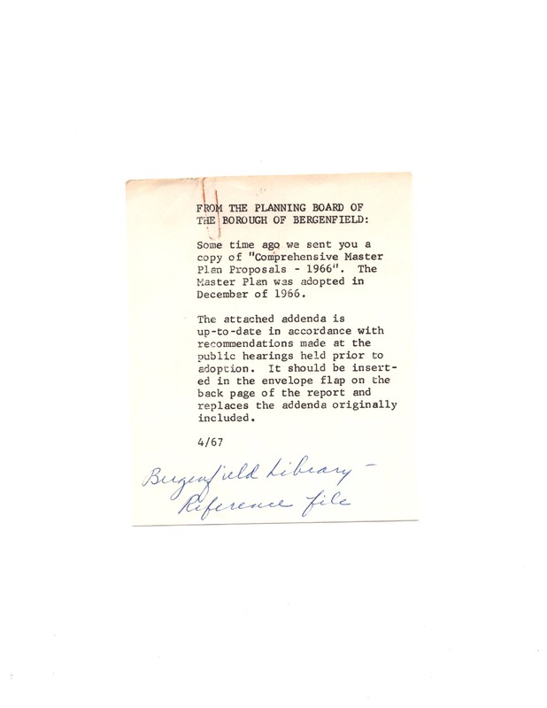 Note From the Planning Board of the Borough of Bergenfield 1967.jpg