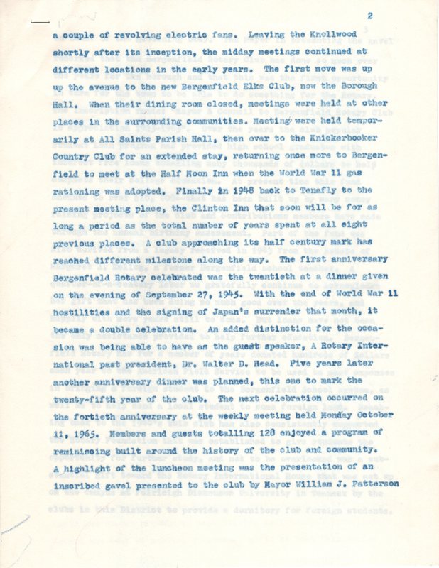 History of the Bergenfield Rotary Club by Newt Sneden typewritten 6 pages Undated 2.jpg