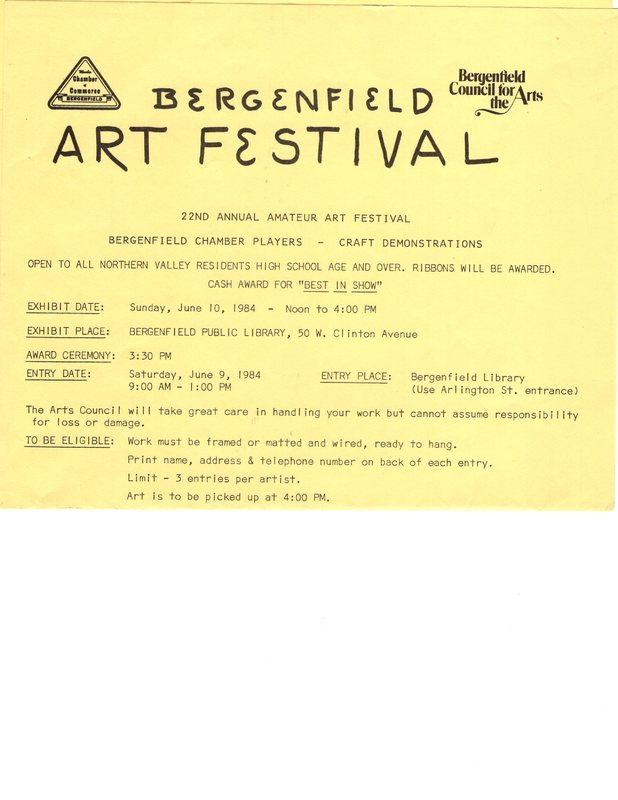 22nd Annual Amateur Art Festival application June 10 1984 P1 top.jpg