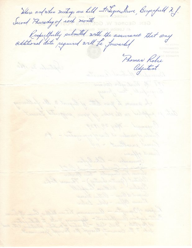 General Geo W Goethals Unit No 90 American Legion Auxiliary history typewritten Sept 30 1960 2.jpg