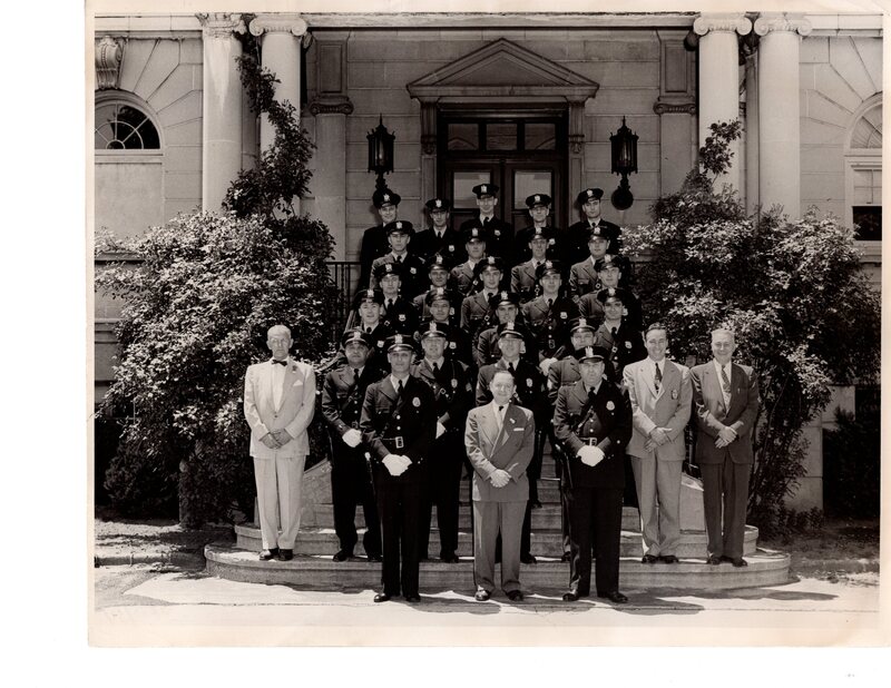 1 black and white photograph 8 x 10 Bergenfield Police Dept Borough Hall May 30 1954.jpg