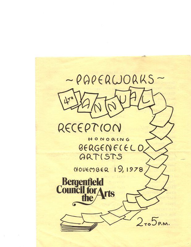 Fourth Annual Reception Honoring Bergenfield Artists, Nov. 19, 1978 p1.jpg