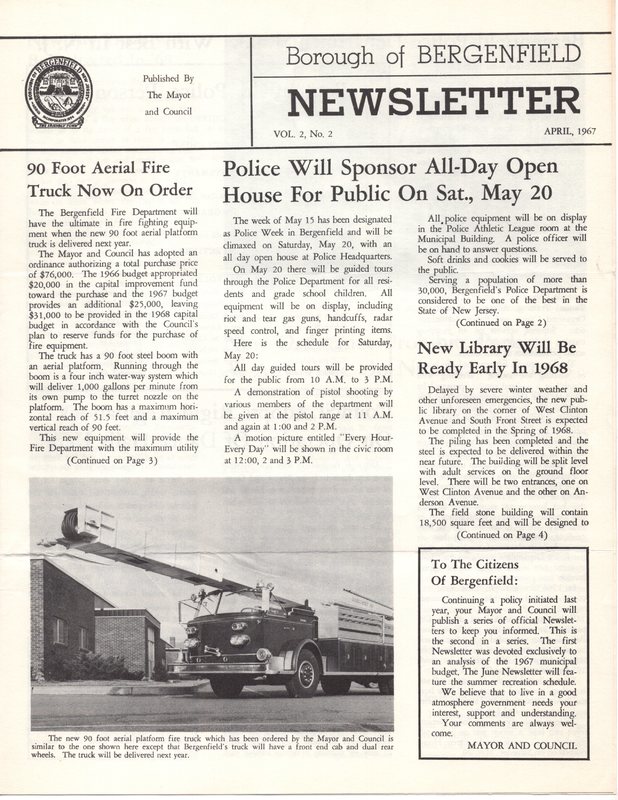 Bergenfield Newsletter Vol.2 No.2 April 1967 1.jpg