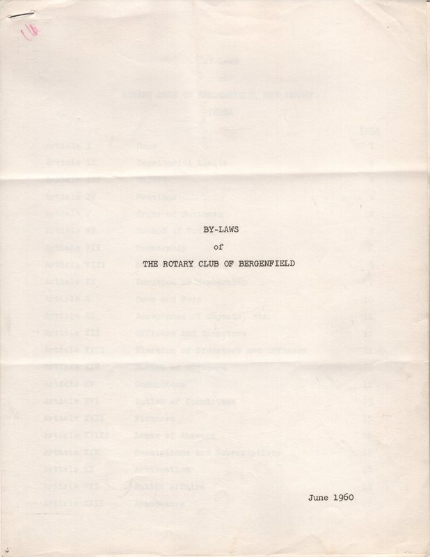 By Laws of the Rotary Club of Bergenfield June 1960 1.jpg