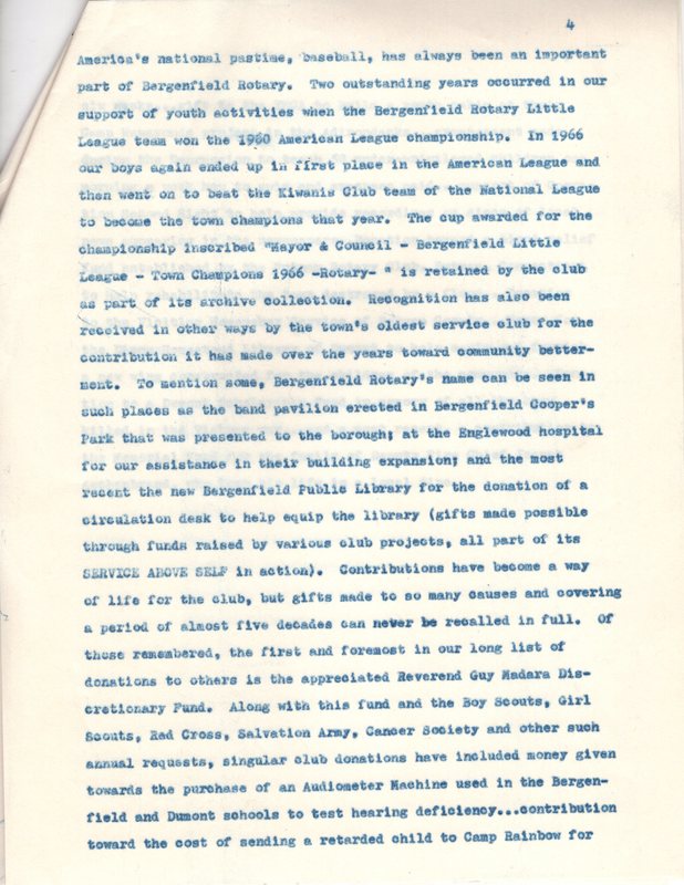 History of the Bergenfield Rotary Club by Newt Sneden typewritten 6 pages Undated 4.jpg