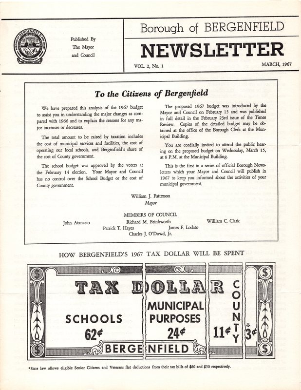 Bergenfield Newsletter Vol.2 No.1 March 1967 1.jpg