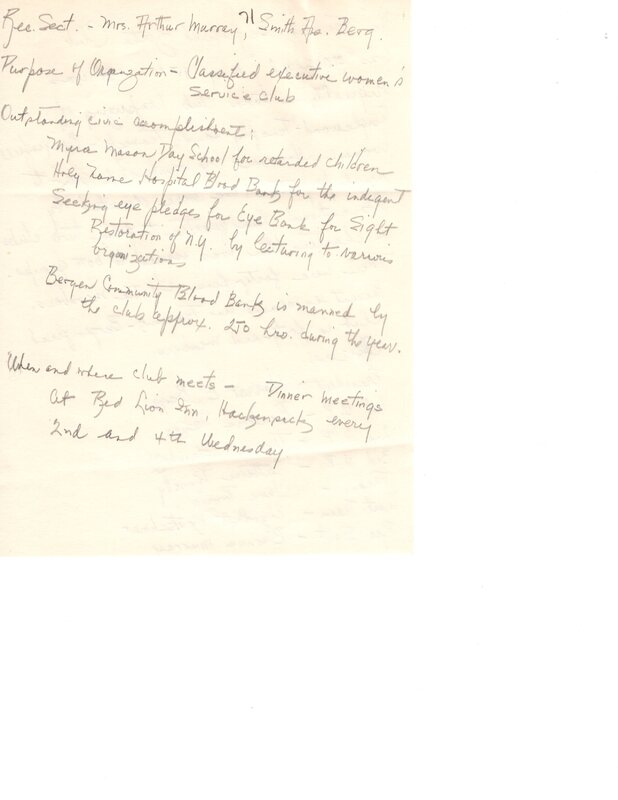Zonta Club of Teaneck Bergenfield papers and records undated 3.jpg