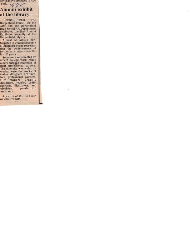 Alumni Exhibit at the Library newspaper clipping 1985.jpg