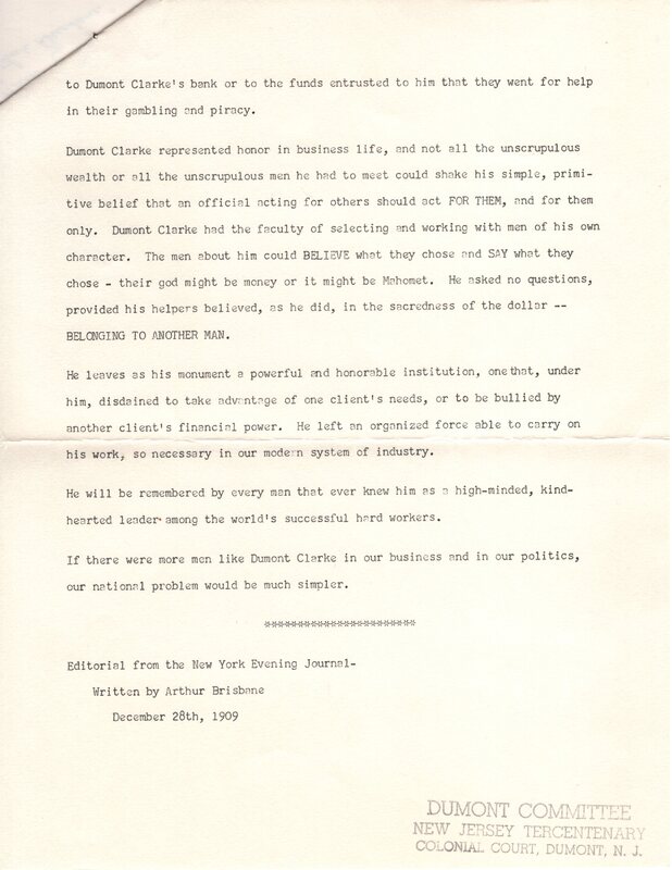 Dumont Clarke Best Type of American Business Man Tribute to Our First Mayor editorial from the New York Evening Journal by Arthur Brisbane Dec 28 1909 2.jpg