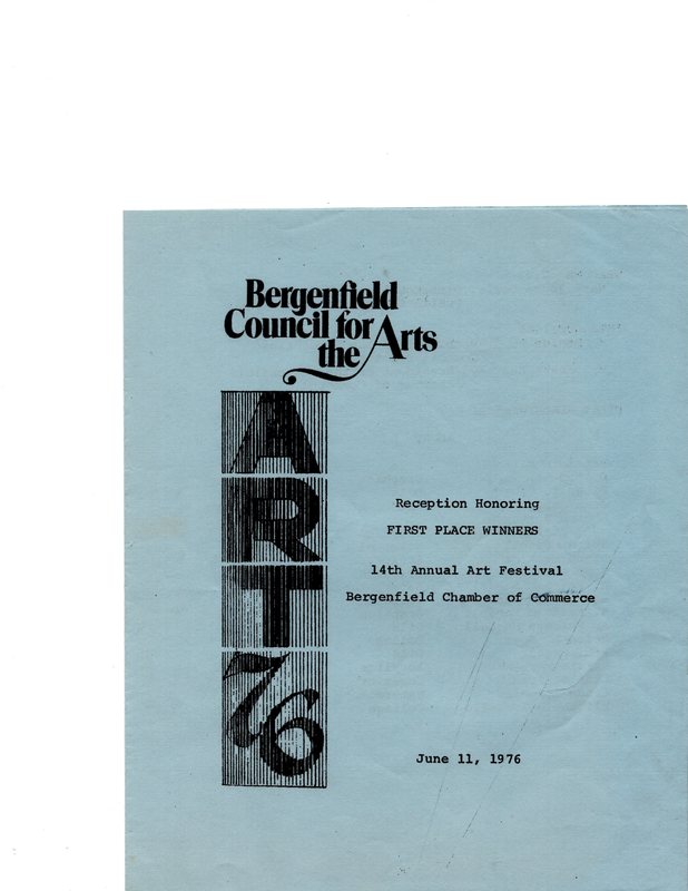 Reception Honoring First Place Winners 14th Annual Art Festival program, June 11, 1976 P1.jpg