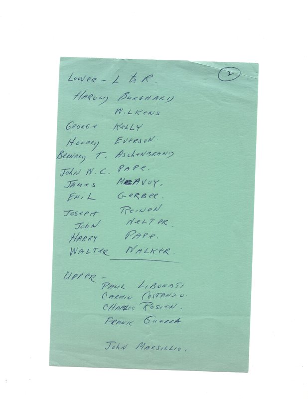 Fire Company, with handwritten list of fire company members, undated.jpg