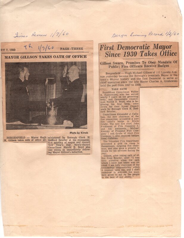 First Democratic Mayor Since 1930 Takes Office Bergen Evening Record newspaper clipping Jan 2 1960.jpg