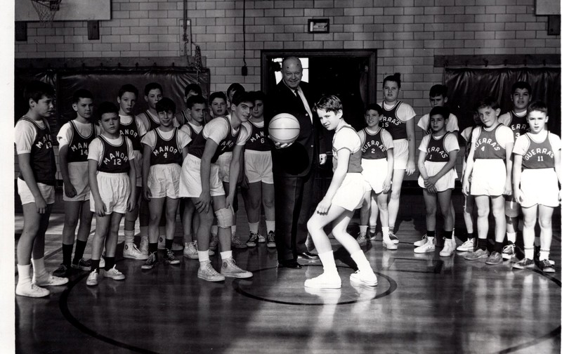 1 black and white photograph basketball game in Roy W Brown gym undated 1.jpg