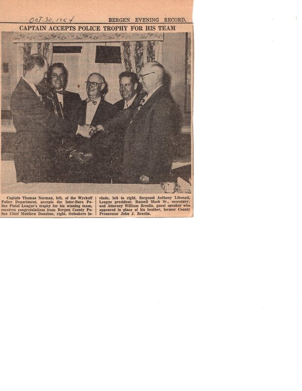 Captain Accepts Police Trophy For His Team Bergen Evening Record newspaper clipping Oct 30 1964.jpg