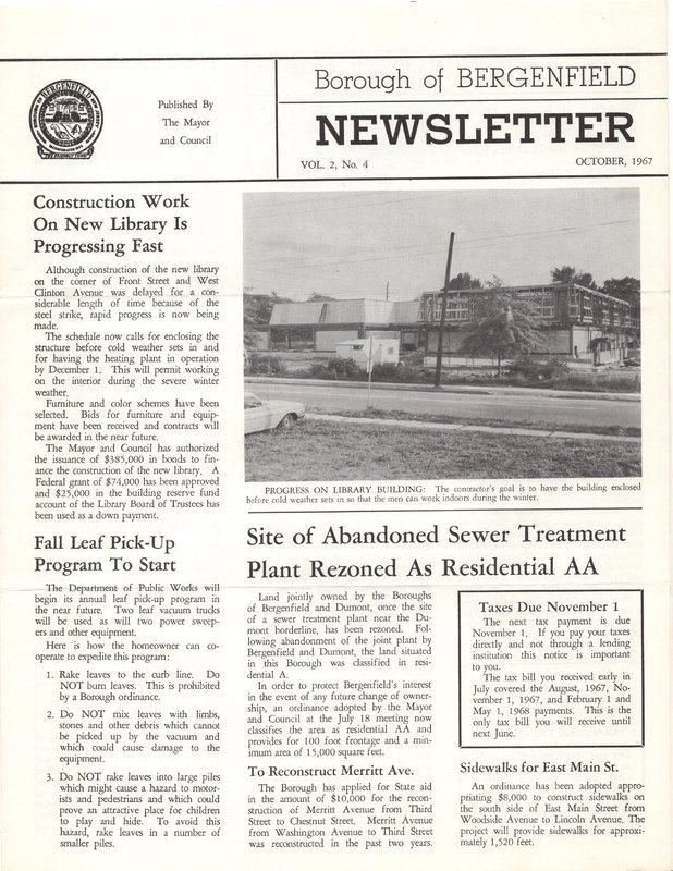 Bergenfield Newsletter Vol.2 No.4 October 1967 1.jpg