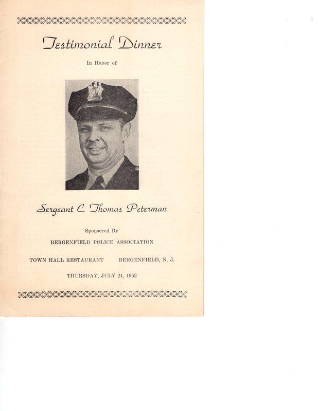 Sergeant C Thomas Peterman Testimonial Dinner program 1952 1.jpg