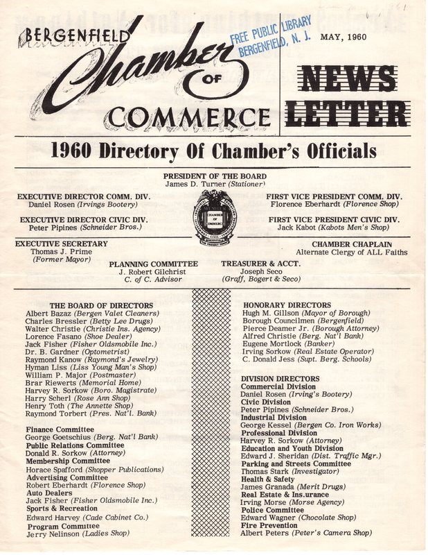 Chamber of Commerce Newsletter May 1960 p1.jpg