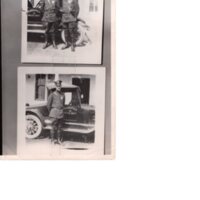 2 black and white photographs Bergenfield Policemen with police car and motorcycle 1926.jpg