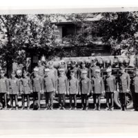 1 black and white photograph (8 x 10) Fire Company, Undated