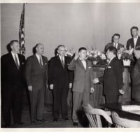 1 black and white photograph 8 x 10 Swearing in Patrolman Joseph DeTourney 1958 1.jpg