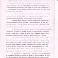 History of the Kiwanis Club of Bergenfield typewritten 1 page