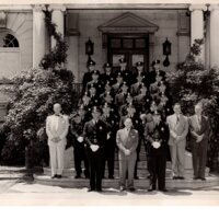 1 black and white photograph 8 x 10 Bergenfield Police Department Borough Hall May 30, 1954