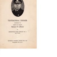Robert F Ulrich Testimonial Dinner program 1939