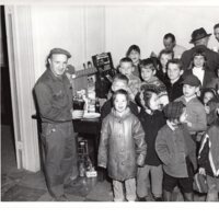 1 black and white photograph 8 x 10 group of children at 45th anniversary celebration of the Bergenfield Police Department March 12 1966 1.jpg