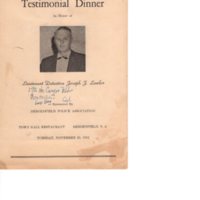 Lieutenant Detective Joseph J Lawlor Testimonial Dinner program 1952
