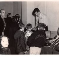 1 black and white photograph 8 x 10 group of children at 45th anniversary celebration of the Bergenfield Police Department March 12 1966 2.jpg