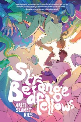 Cover for a YA Graphic Novel. Two characters make a dramatic pinky promise in a colorful room. Text reads, "Strange Bedfellows." Written by Ariel Slamet Ries.